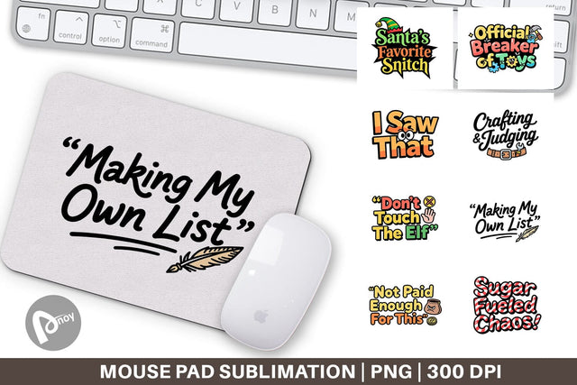 Mouse Pad Sassy Elf Quote Sublimation artnoy 