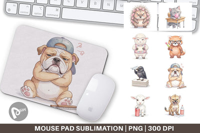Mouse Pad Sassy Rebellious School Animal Sublimation artnoy 