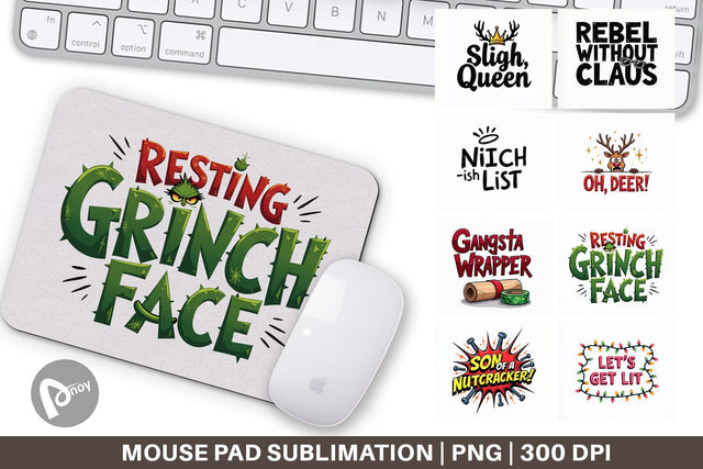 Mouse Pad Sassy Reindeer Games Sublimation artnoy 