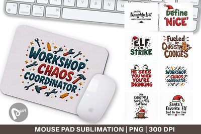 Mouse Pad Sassy Santa's Sayings Sarcastic Christmas Quotes Sublimation artnoy 