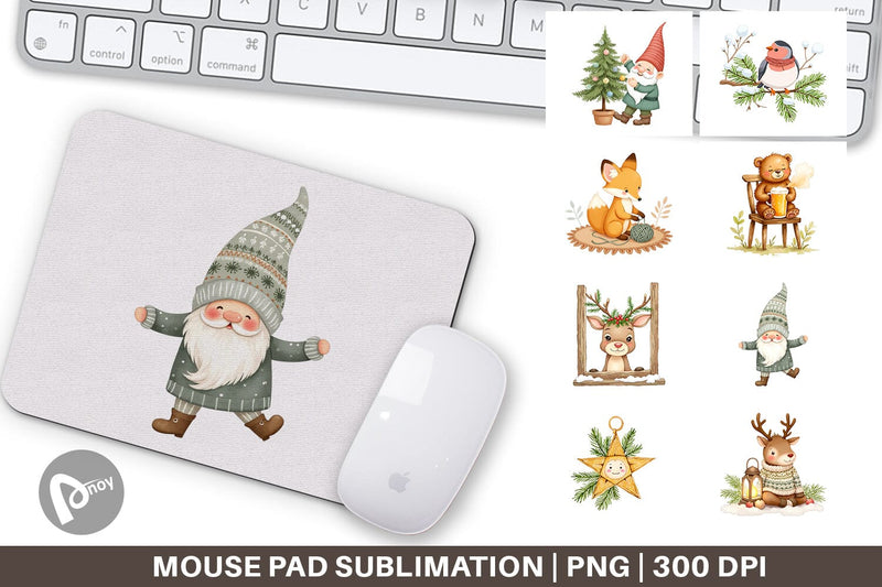 Mouse Pad Scandinavian Christmas Sublimation artnoy 