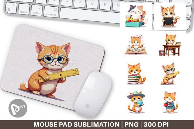Mouse Pad School Baby Cat Sublimation artnoy 