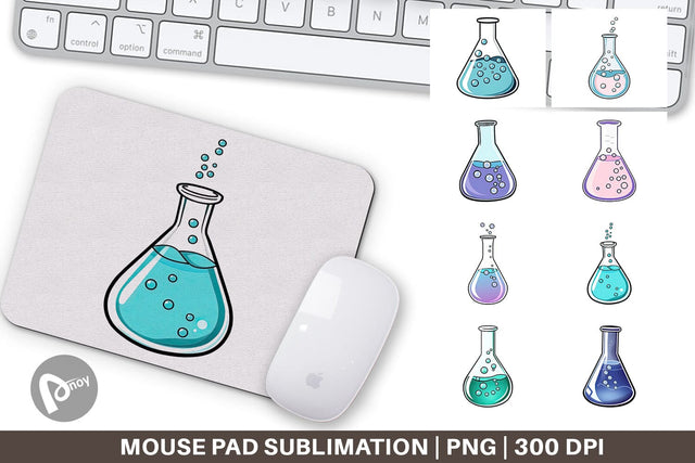 Mouse Pad Science Beaker Sublimation artnoy 
