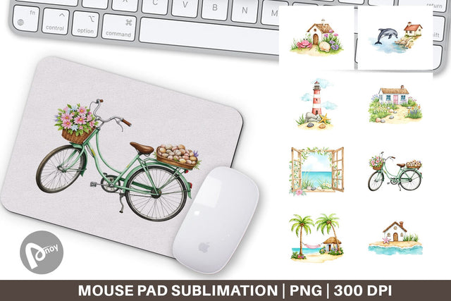 Mouse Pad Seaside Cottage Sublimation artnoy 