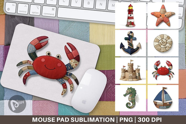 Mouse Pad Seaside Quilted Beach Sublimation artnoy 
