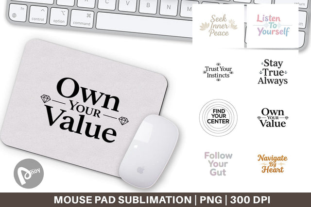 Mouse Pad Serene Soulful Wisdom Quote Sublimation artnoy 