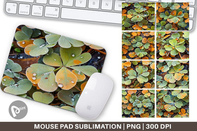 Mouse Pad Shamrock Leaves Pattern Sublimation artnoy 