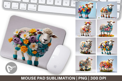 Mouse Pad Sheep Easter Embroidery Sublimation artnoy 
