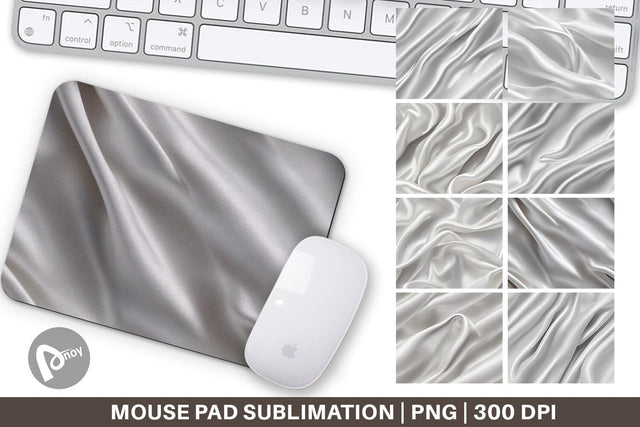 Mouse Pad Silver Silk Pattern Sublimation artnoy 