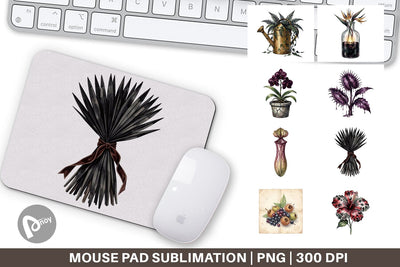 Mouse Pad Sinister Tropical Goth Botany Sublimation artnoy 
