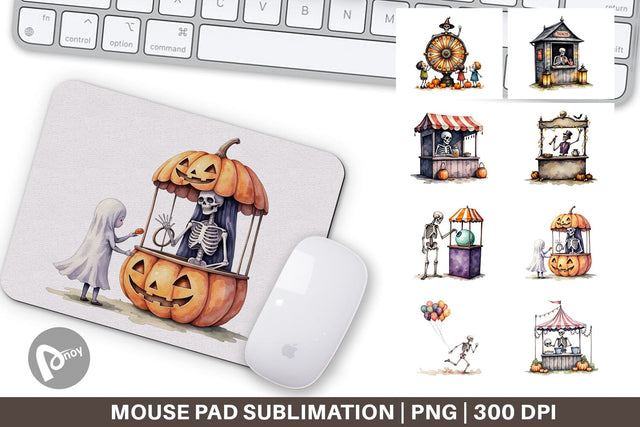 Mouse Pad Skeleton Game Booths Sublimation artnoy 