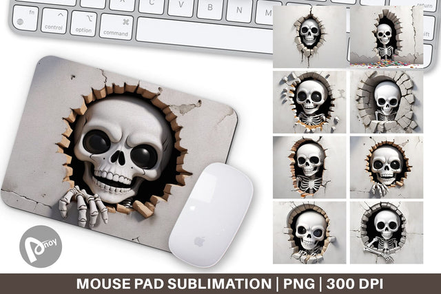 Mouse Pad Skeleton in Wall Sublimation artnoy 