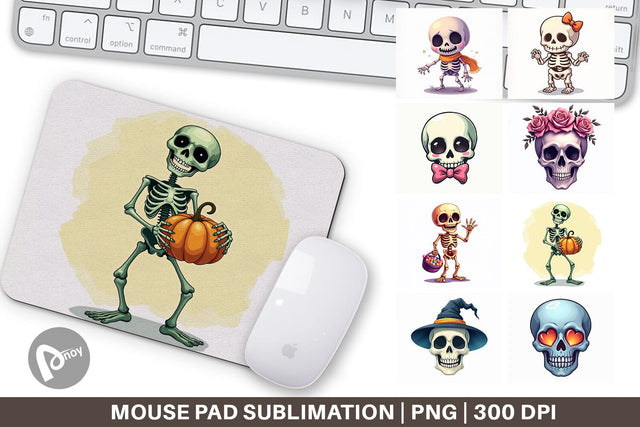 Mouse Pad Skeleton Skulls Sublimation artnoy 