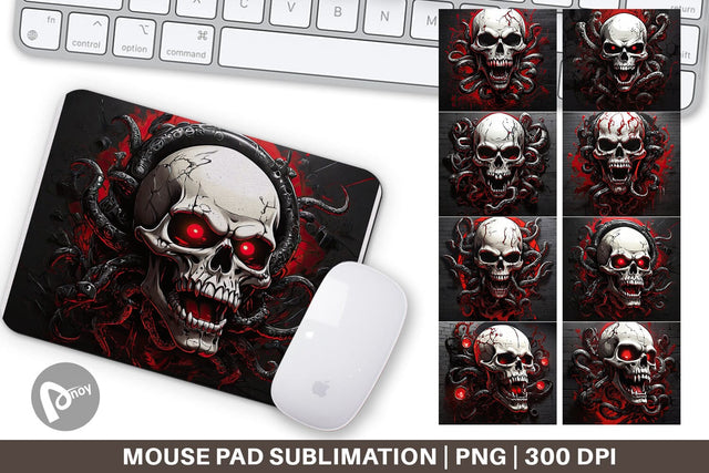 Mouse Pad Skull with Tentacles Sublimation artnoy 