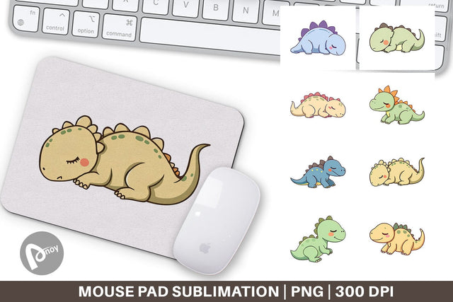 Mouse Pad Sleeping Dinosaur Sublimation artnoy 