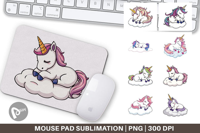 Mouse Pad Sleeping Unicorn Sublimation artnoy 