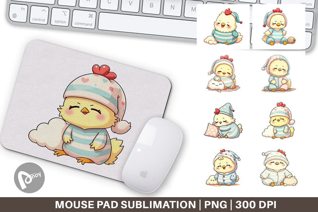 Mouse Pad Sleepy Chicken Sublimation artnoy 