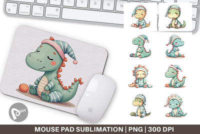 Mouse Pad Sleepy Dinosaur Sublimation artnoy 