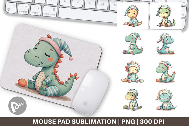 Mouse Pad Sleepy Dinosaur Sublimation artnoy 