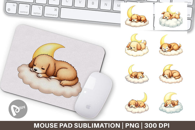 Mouse Pad Sleepy Dog Cloud Sublimation artnoy 