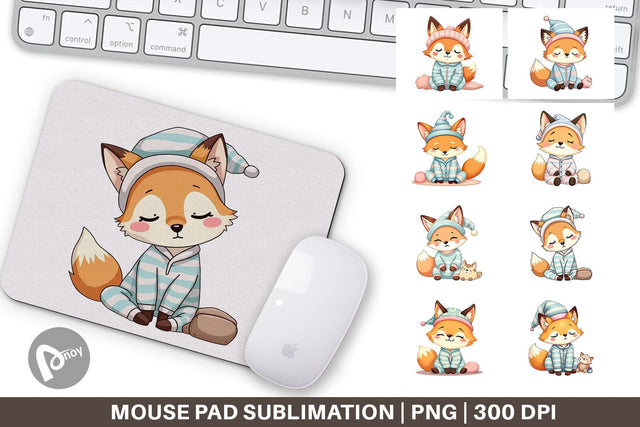 Mouse Pad Sleepy Fox Sublimation artnoy 