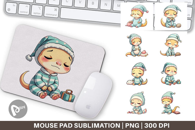 Mouse Pad Sleepy Gecko Sublimation artnoy 
