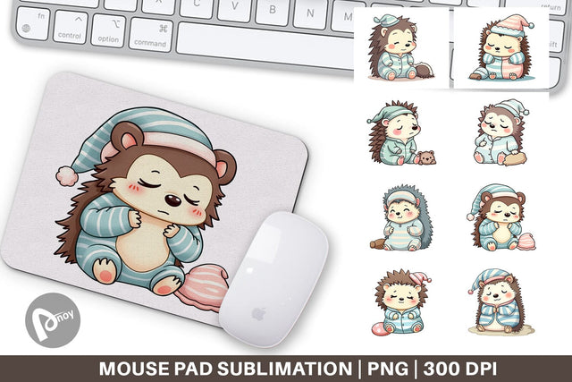 Mouse Pad Sleepy Hedgehog Sublimation artnoy 
