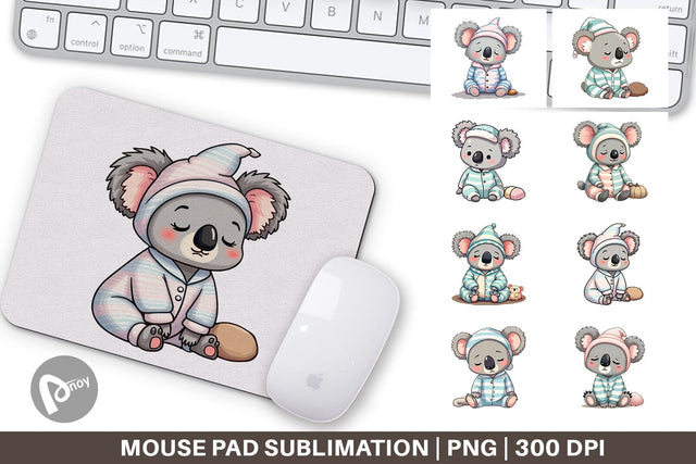 Mouse Pad Sleepy Koala Sublimation artnoy 
