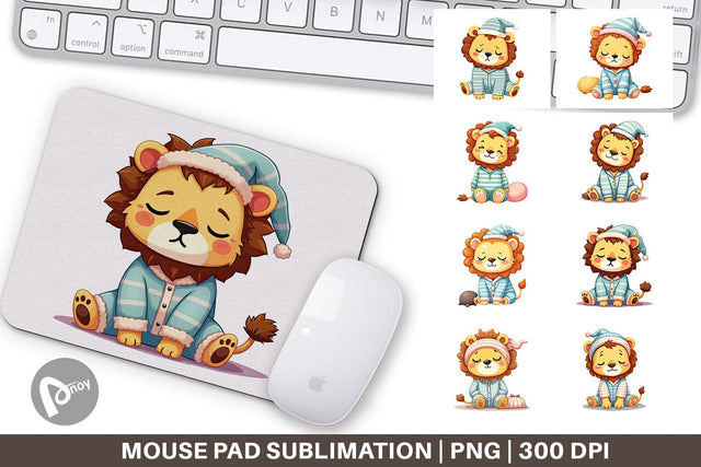 Mouse Pad Sleepy Lion Sublimation artnoy 