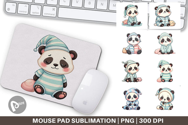 Mouse Pad Sleepy Panda Sublimation artnoy 