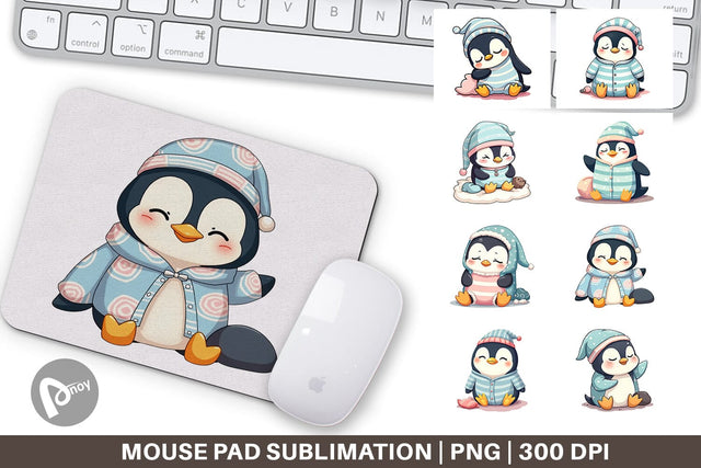 Mouse Pad Sleepy Penguin Sublimation artnoy 