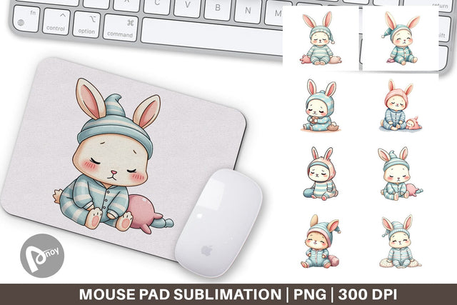 Mouse Pad Sleepy Rabbit Sublimation artnoy 