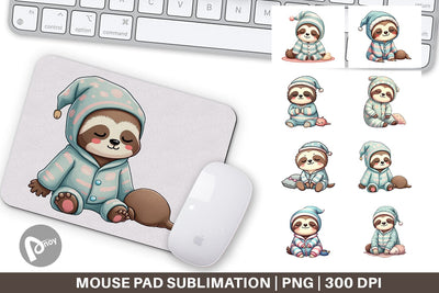 Mouse Pad Sleepy Sloth Sublimation artnoy 