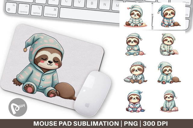 Mouse Pad Sleepy Sloth Sublimation artnoy 