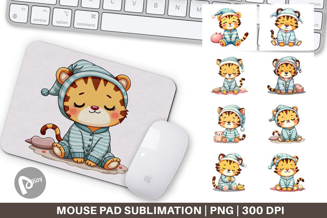 Mouse Pad Sleepy Tiger Sublimation artnoy 