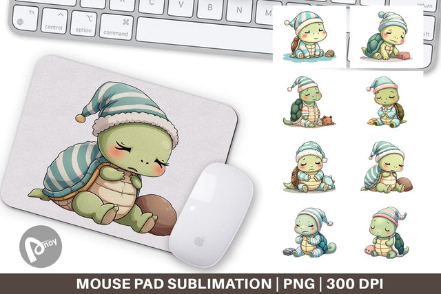 Mouse Pad Sleepy Turtle Sublimation artnoy 