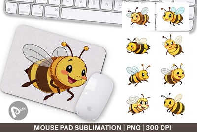 Mouse Pad Smiling Bee Sublimation artnoy 
