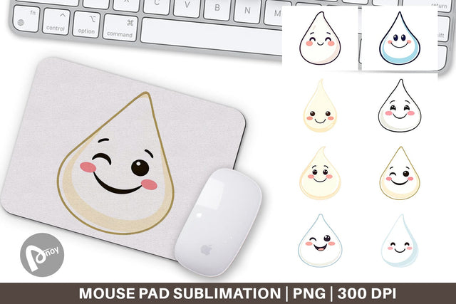Mouse Pad Smiling Milk Drop Sublimation artnoy 