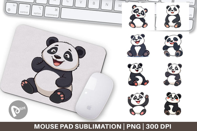 Mouse Pad Smiling Panda Sublimation artnoy 