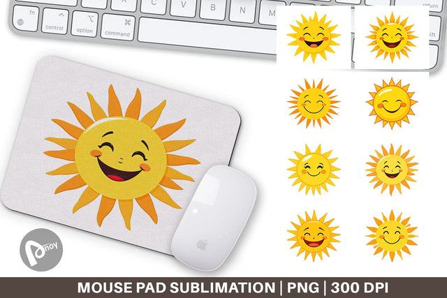 Mouse Pad Smiling Sun Sublimation artnoy 