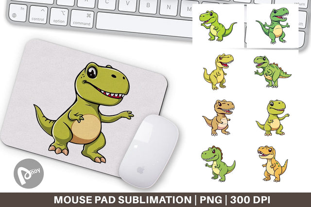 Mouse Pad Smiling T-Rex Sublimation artnoy 