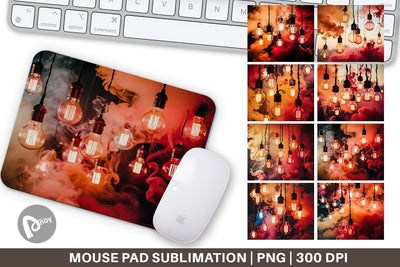 Mouse Pad Smoke and Light Bulbs Sublimation artnoy 
