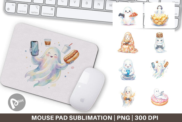 Mouse Pad Snack Time Gamer Ghost Sublimation artnoy 