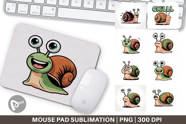 Mouse Pad Snail Mood Sublimation artnoy 