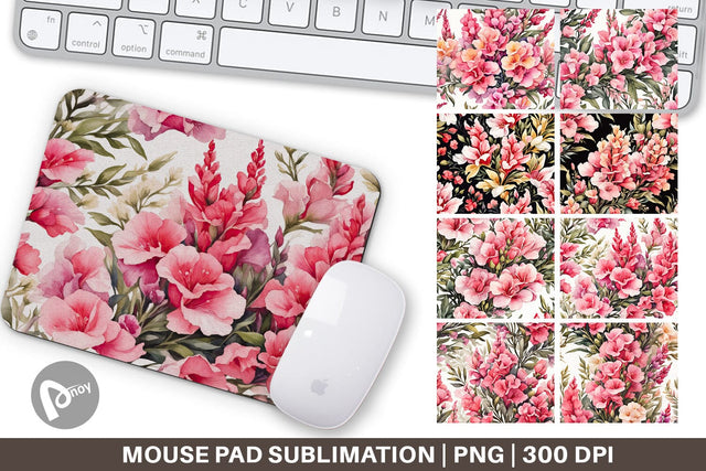 Mouse Pad Snapdragon Pattern Sublimation artnoy 