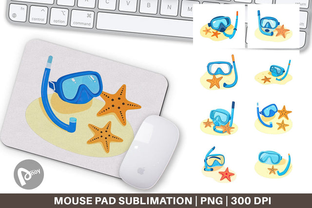 Mouse Pad Snorkel Mask Sublimation artnoy 