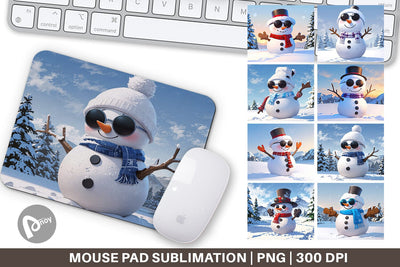 Mouse Pad Snowman Christmas Sublimation artnoy 