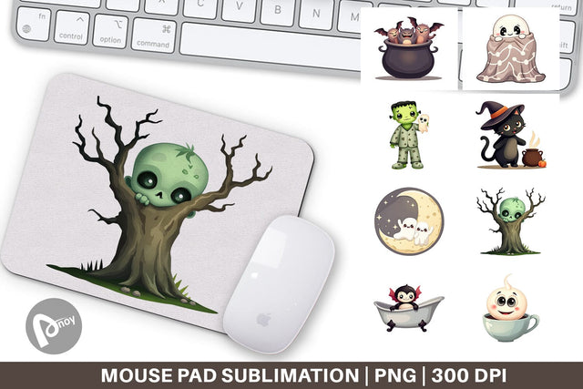 Mouse Pad Snuggle Spooky Squad Sublimation artnoy 