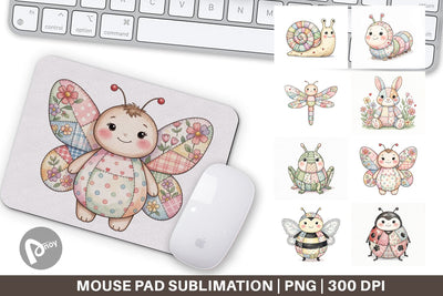 Mouse Pad Soft Garden Patchwork Watercolor Sublimation artnoy 
