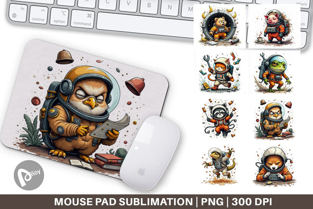 Mouse Pad Space Chaos Critter Sublimation artnoy 